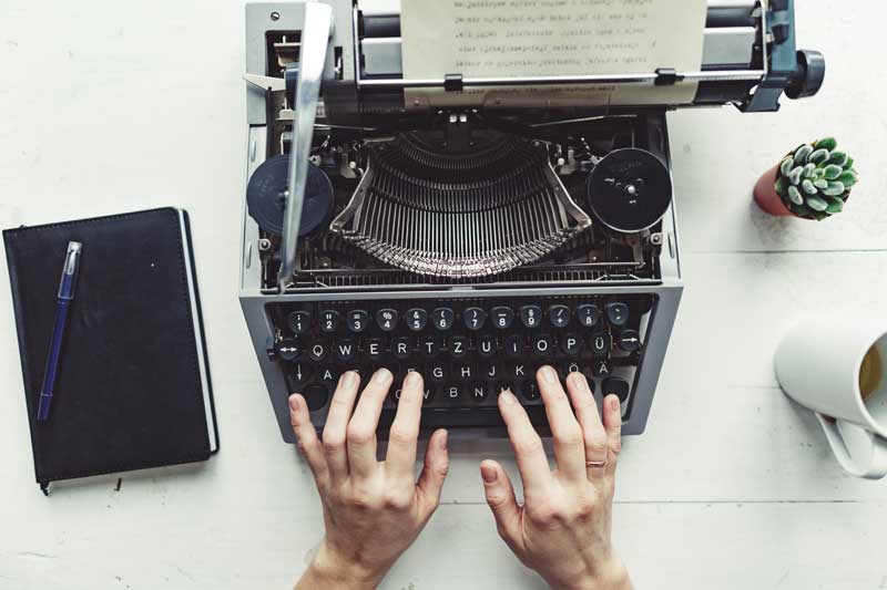 Creative writing on the typewriter